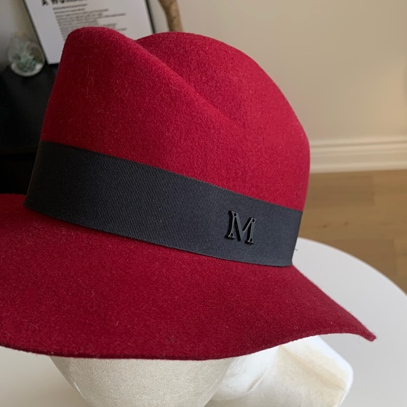 Burgundy 100% Wool Fedora 59 cm - Picture 3 of 6